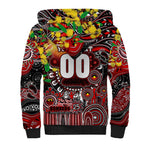Personalised NAIDOC Week 2025 Bombers Football Sherpa Hoodie Aboriginal Dot Painting