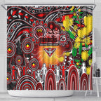 NAIDOC Week 2025 Bombers Football Shower Curtain Aboriginal Dot Painting