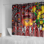 NAIDOC Week 2025 Bombers Football Shower Curtain Aboriginal Dot Painting