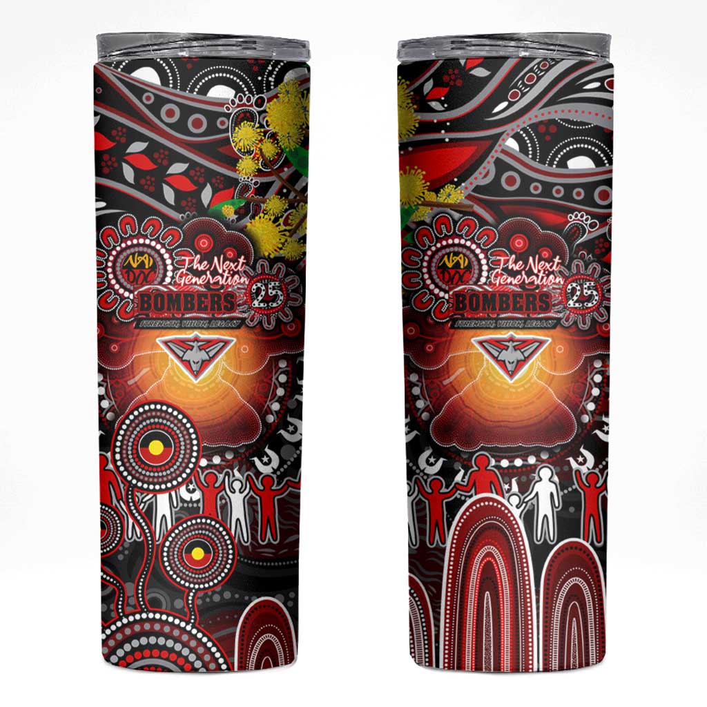 NAIDOC Week 2025 Bombers Football Skinny Tumbler Aboriginal Dot Painting