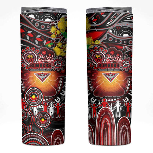 NAIDOC Week 2025 Bombers Football Skinny Tumbler Aboriginal Dot Painting