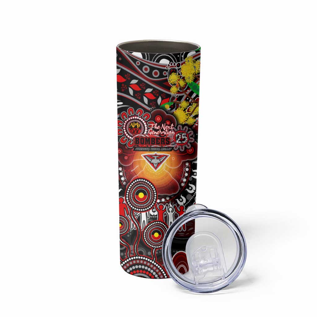 NAIDOC Week 2025 Bombers Football Skinny Tumbler Aboriginal Dot Painting