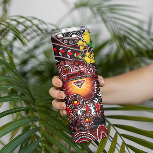 NAIDOC Week 2025 Bombers Football Skinny Tumbler Aboriginal Dot Painting