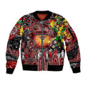 Personalised NAIDOC Week 2025 Bombers Football Sleeve Zip Bomber Jacket Aboriginal Dot Painting