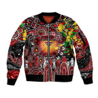 Personalised NAIDOC Week 2025 Bombers Football Sleeve Zip Bomber Jacket Aboriginal Dot Painting