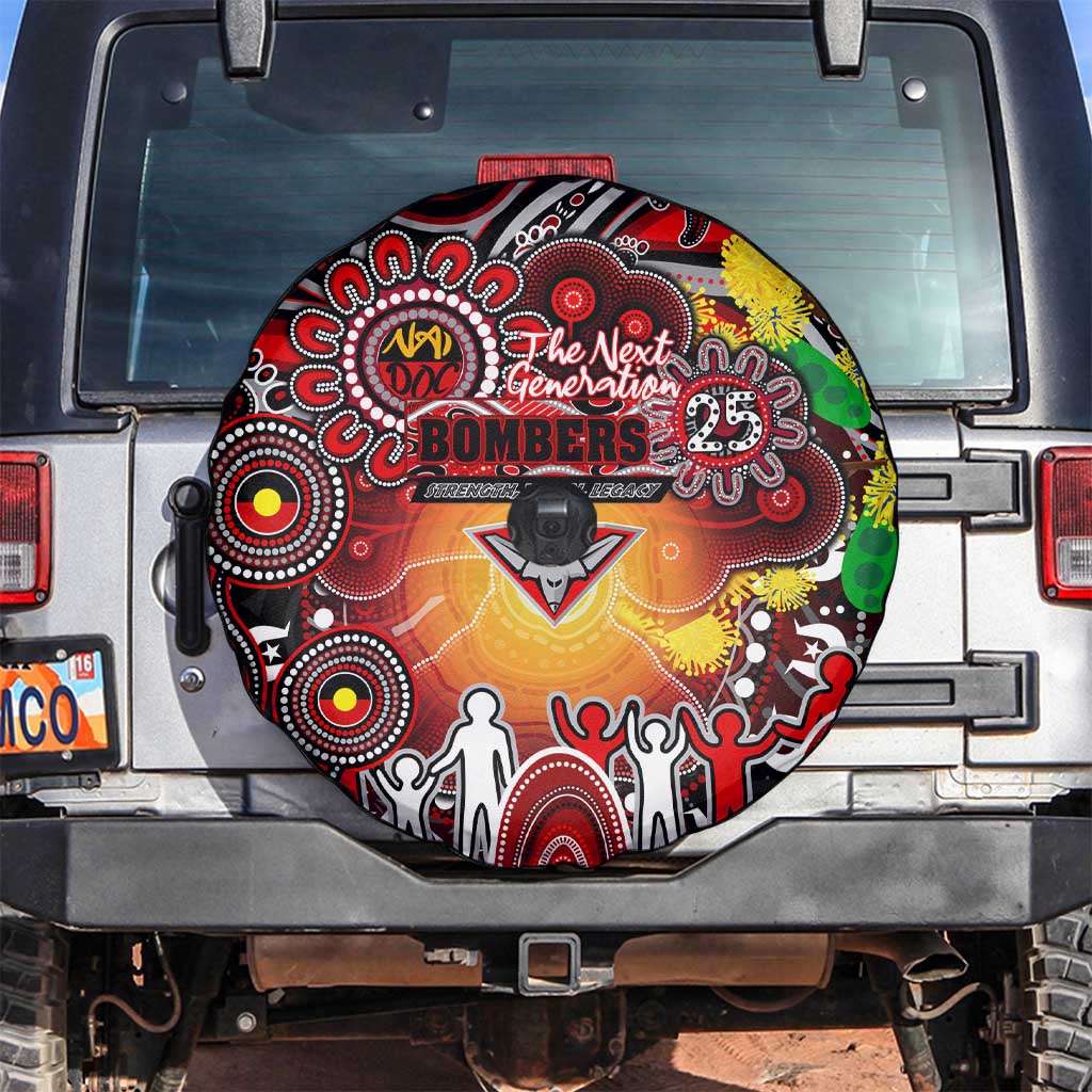 NAIDOC Week 2025 Bombers Football Spare Tire Cover Aboriginal Dot Painting