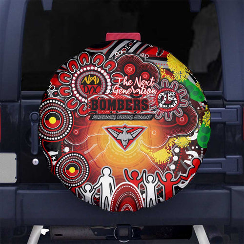 NAIDOC Week 2025 Bombers Football Spare Tire Cover Aboriginal Dot Painting