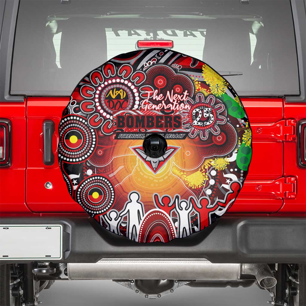 NAIDOC Week 2025 Bombers Football Spare Tire Cover Aboriginal Dot Painting