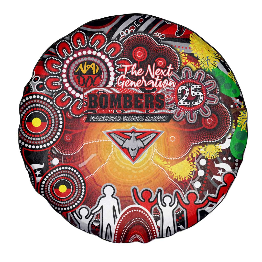 NAIDOC Week 2025 Bombers Football Spare Tire Cover Aboriginal Dot Painting