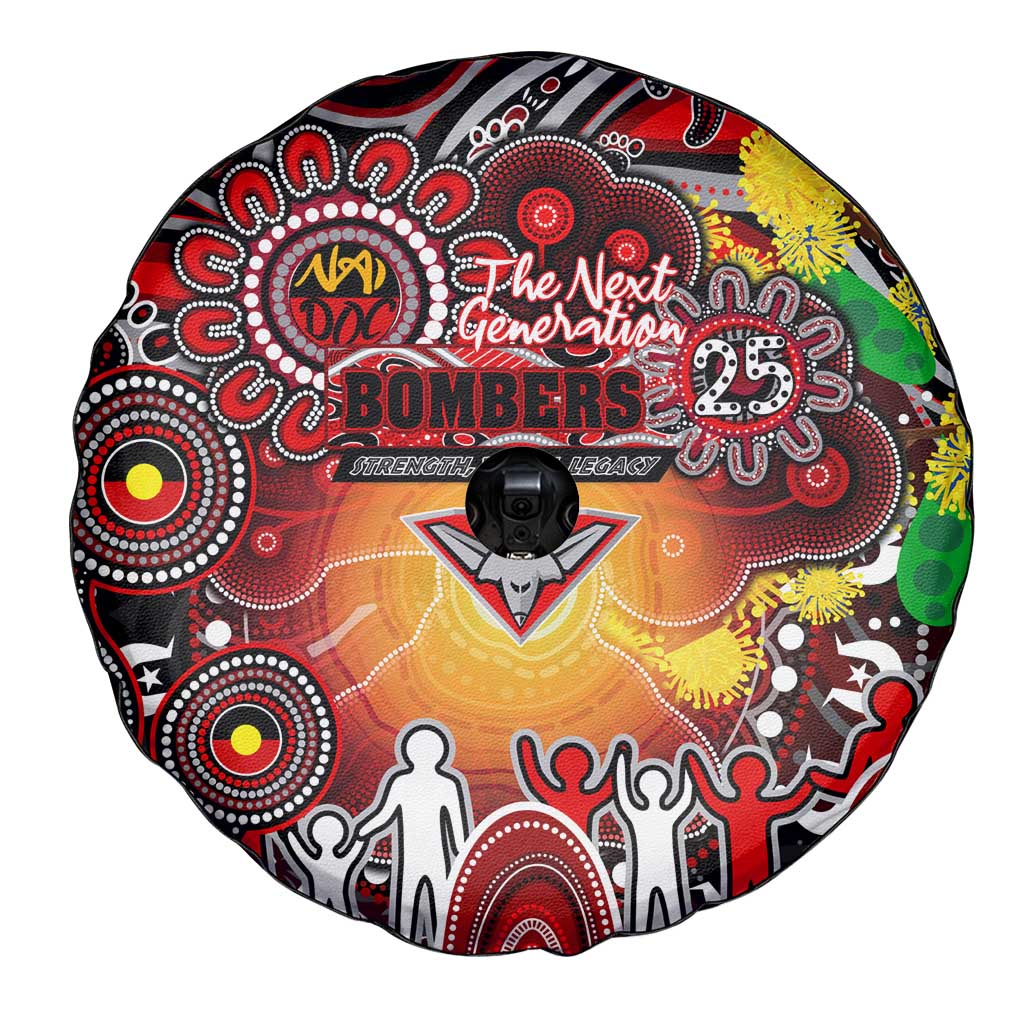 NAIDOC Week 2025 Bombers Football Spare Tire Cover Aboriginal Dot Painting