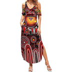 Personalised NAIDOC Week 2025 Bombers Football Summer Maxi Dress Aboriginal Dot Painting