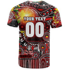 Personalised NAIDOC Week 2025 Bombers Football T Shirt Aboriginal Dot Painting