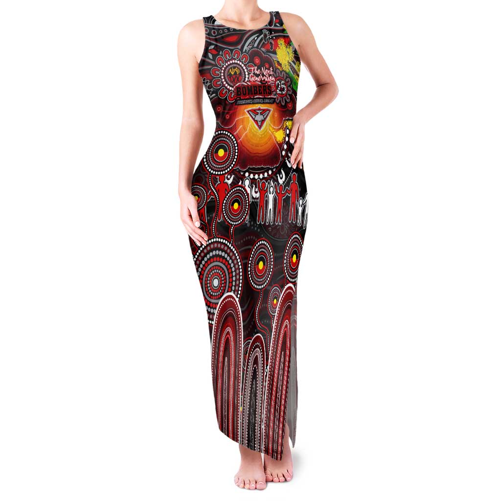 Personalised NAIDOC Week 2025 Bombers Football Tank Maxi Dress Aboriginal Dot Painting