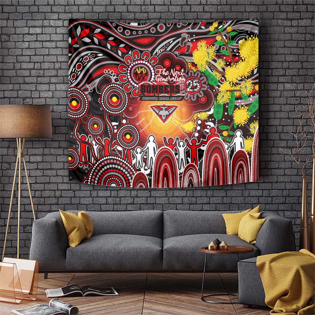 NAIDOC Week 2025 Bombers Football Tapestry Aboriginal Dot Painting