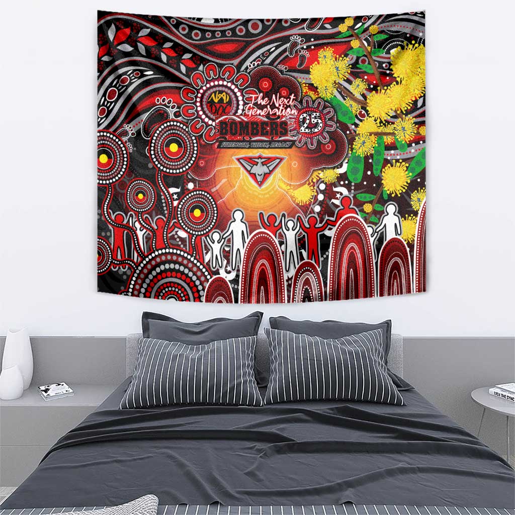 NAIDOC Week 2025 Bombers Football Tapestry Aboriginal Dot Painting