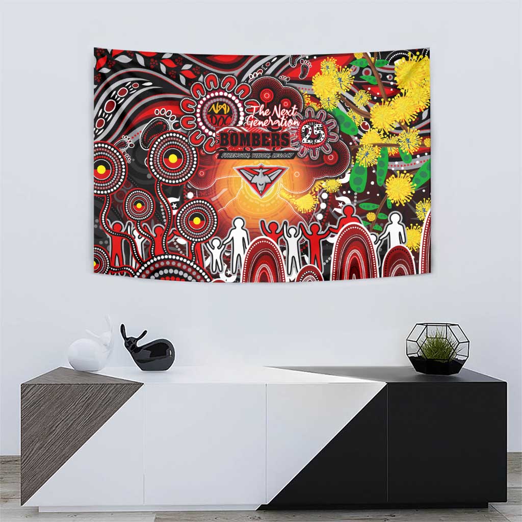 NAIDOC Week 2025 Bombers Football Tapestry Aboriginal Dot Painting