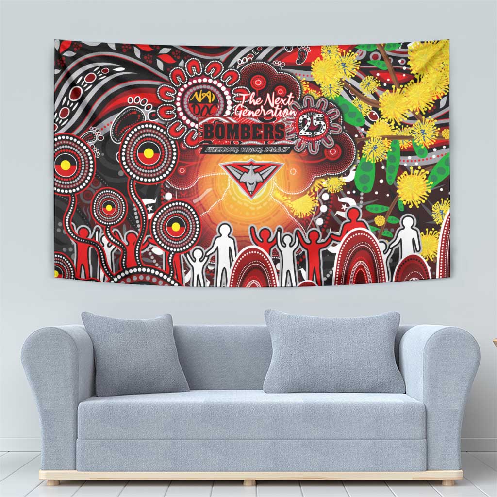 NAIDOC Week 2025 Bombers Football Tapestry Aboriginal Dot Painting