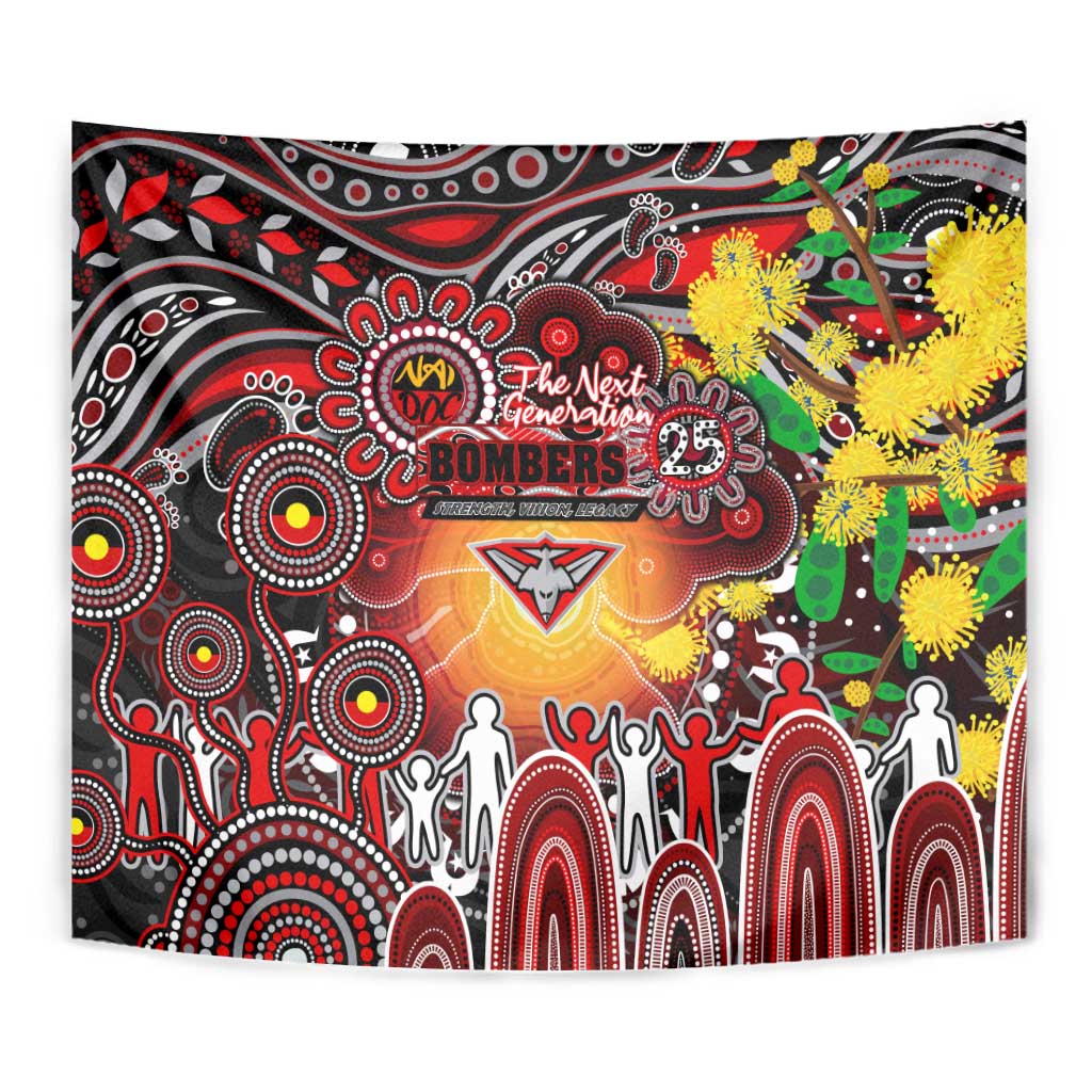 NAIDOC Week 2025 Bombers Football Tapestry Aboriginal Dot Painting