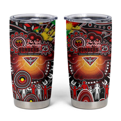 NAIDOC Week 2025 Bombers Football Tumbler Cup Aboriginal Dot Painting
