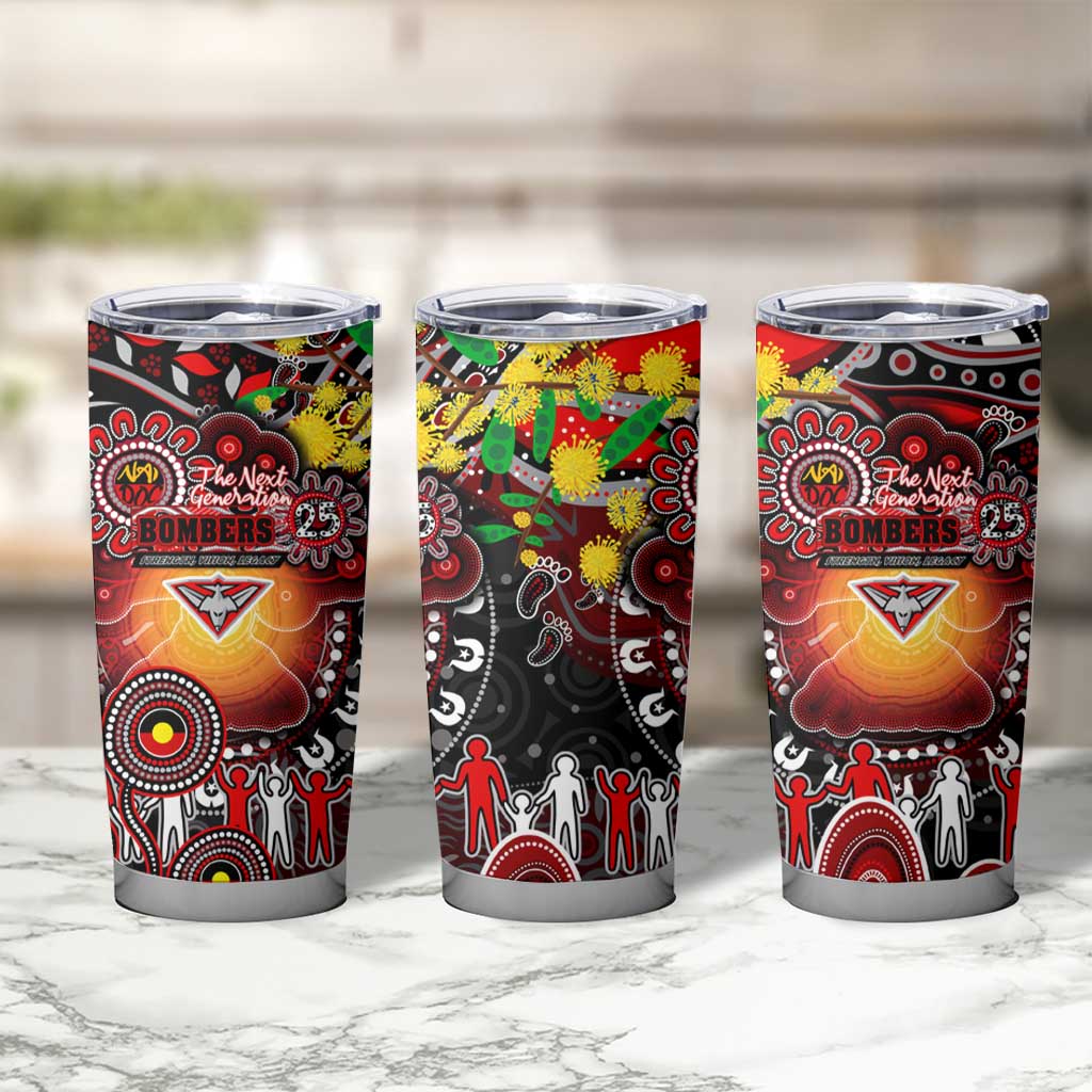 NAIDOC Week 2025 Bombers Football Tumbler Cup Aboriginal Dot Painting