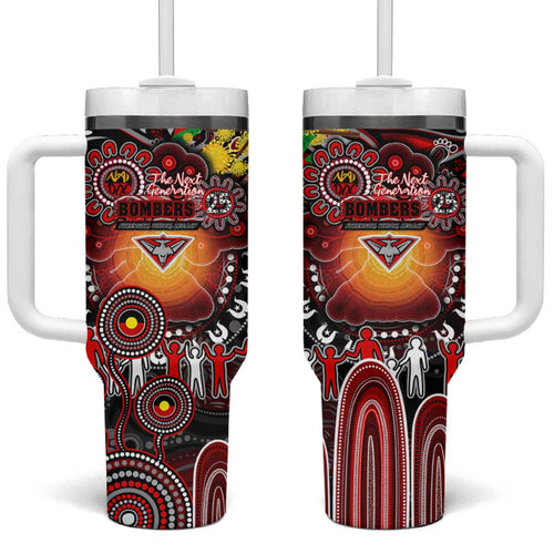 NAIDOC Week 2025 Bombers Football Tumbler With Handle Aboriginal Dot Painting