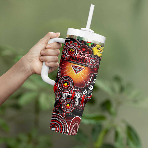 NAIDOC Week 2025 Bombers Football Tumbler With Handle Aboriginal Dot Painting