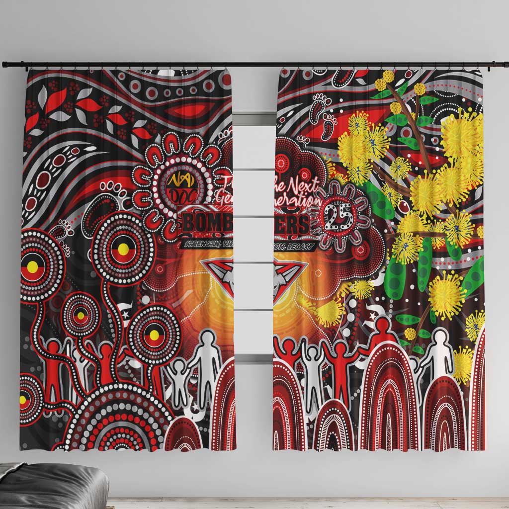 NAIDOC Week 2025 Bombers Football Window Curtain Aboriginal Dot Painting