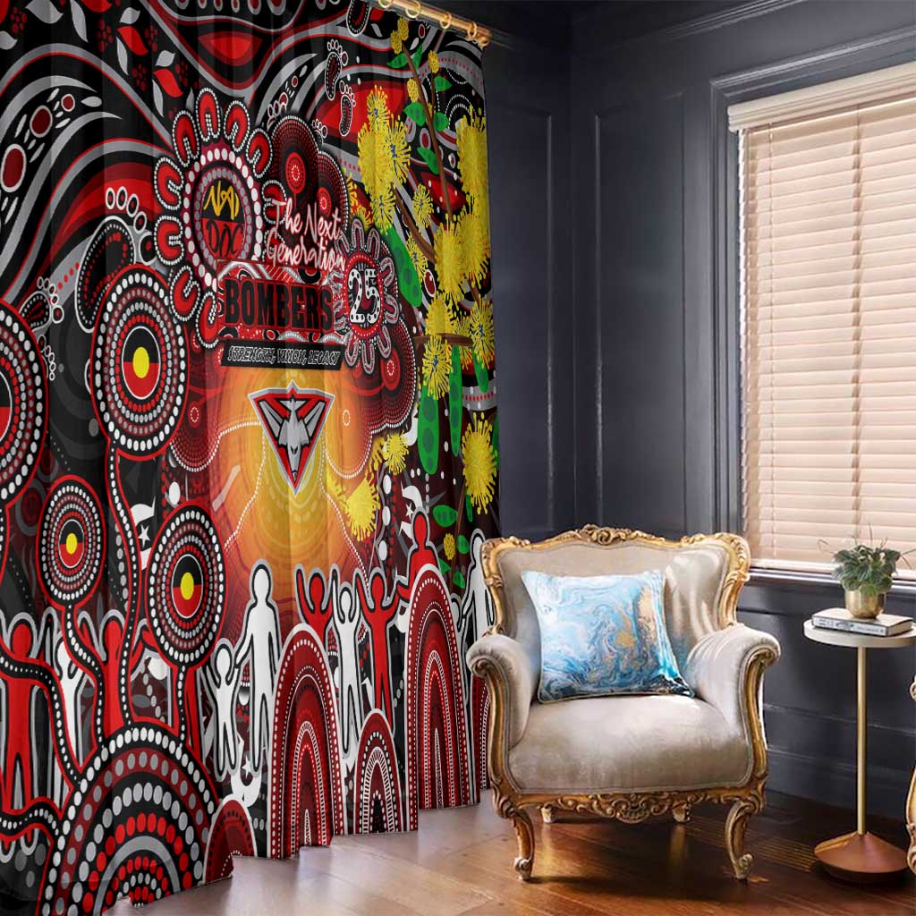 NAIDOC Week 2025 Bombers Football Window Curtain Aboriginal Dot Painting