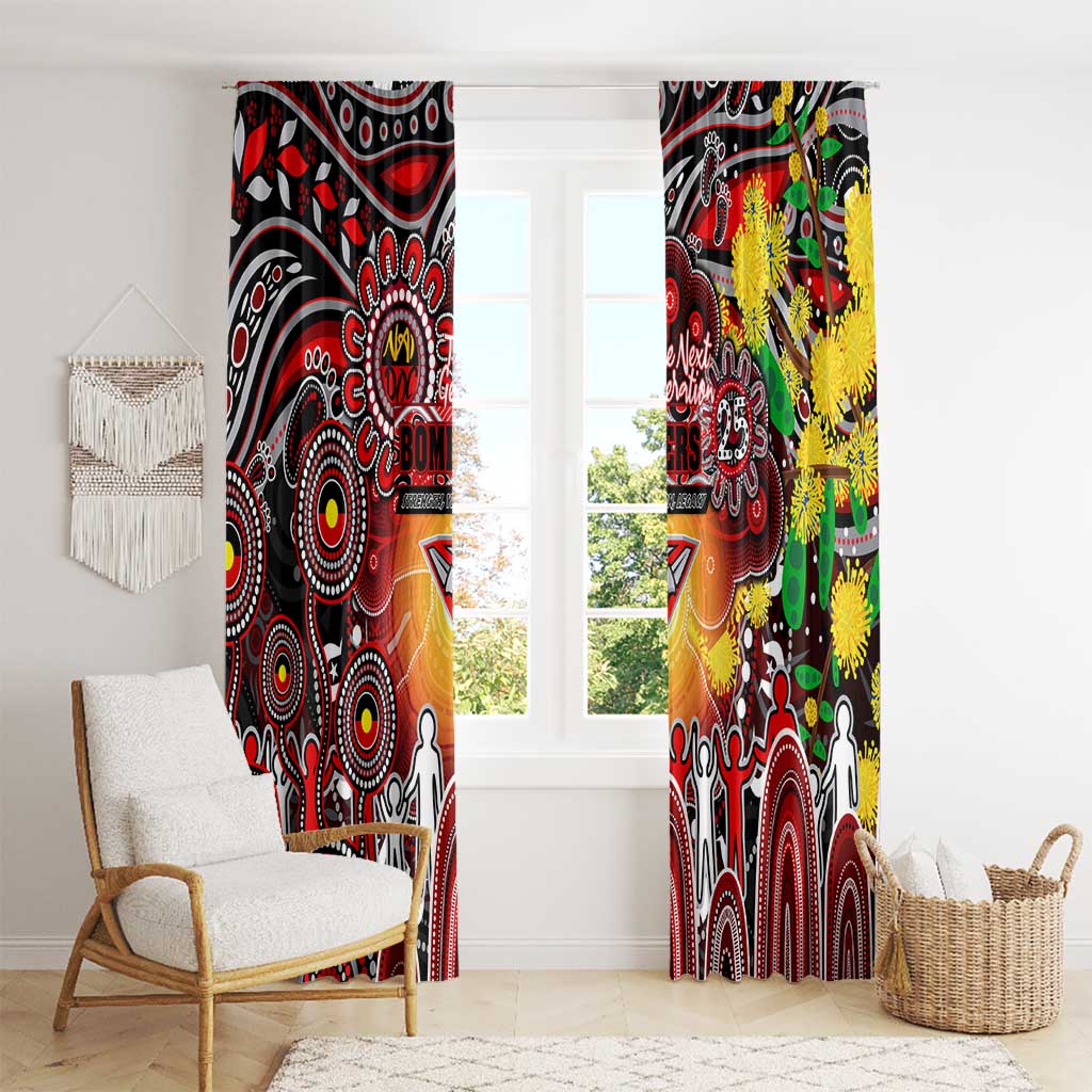 NAIDOC Week 2025 Bombers Football Window Curtain Aboriginal Dot Painting