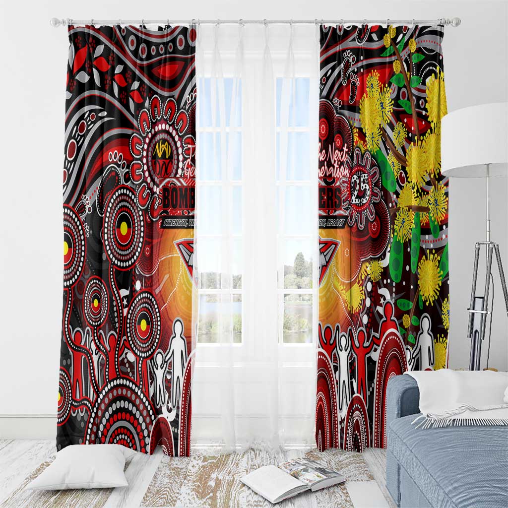 NAIDOC Week 2025 Bombers Football Window Curtain Aboriginal Dot Painting