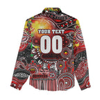 Personalised NAIDOC Week 2025 Bombers Football Women Casual Shirt Aboriginal Dot Painting