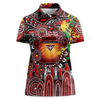 Personalised NAIDOC Week 2025 Bombers Football Women Polo Shirt Aboriginal Dot Painting
