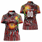 Personalised NAIDOC Week 2025 Bombers Football Women Polo Shirt Aboriginal Dot Painting