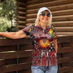 Personalised NAIDOC Week 2025 Bombers Football Women Polo Shirt Aboriginal Dot Painting