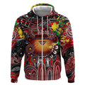 Personalised NAIDOC Week 2025 Bombers Football Zip Hoodie Aboriginal Dot Painting