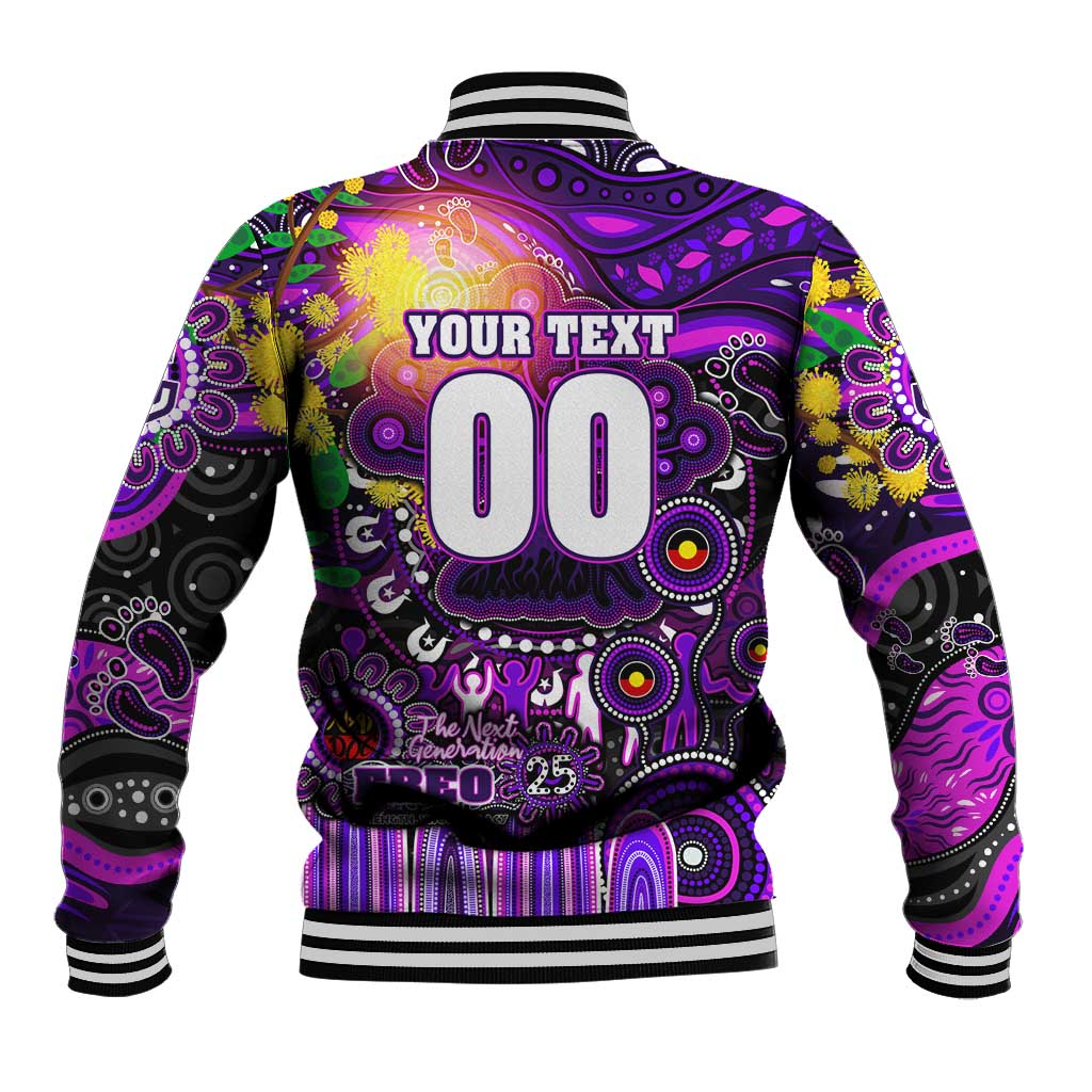 Personalised NAIDOC Week 2025 Freo Football Baseball Jacket Aboriginal Dot Painting