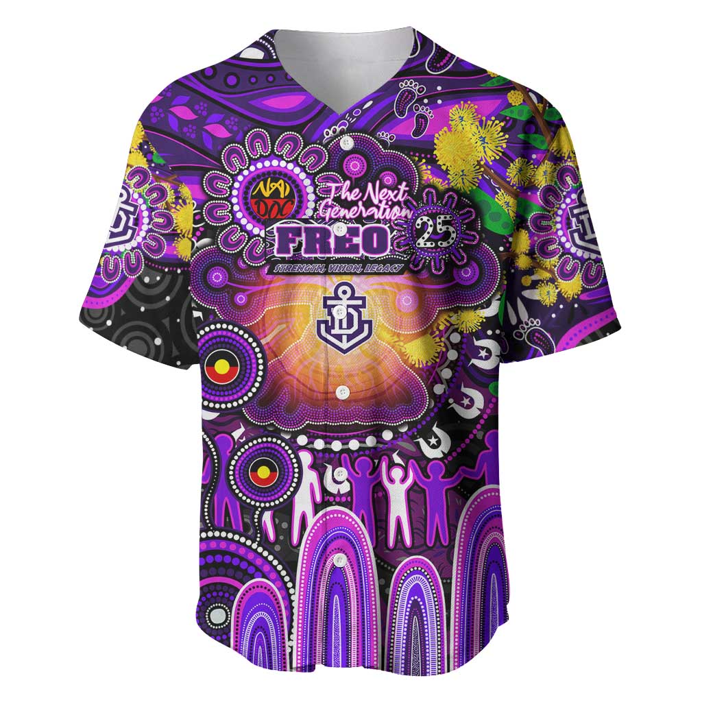 Personalised NAIDOC Week 2025 Freo Football Baseball Jersey Aboriginal Dot Painting