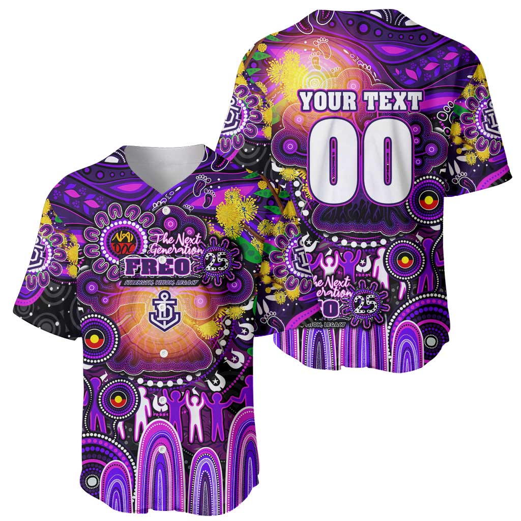 Personalised NAIDOC Week 2025 Freo Football Baseball Jersey Aboriginal Dot Painting