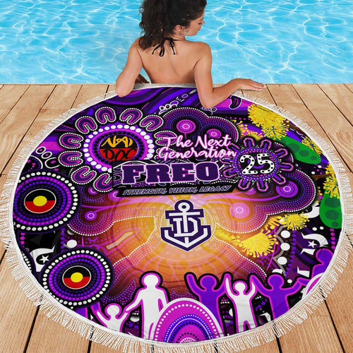 NAIDOC Week 2025 Freo Football Beach Blanket Aboriginal Dot Painting