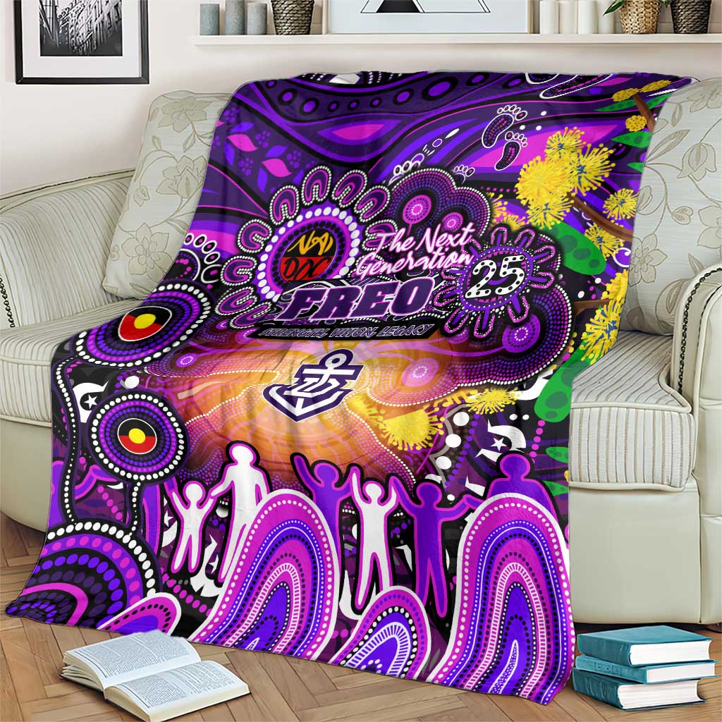 NAIDOC Week 2025 Freo Football Blanket Aboriginal Dot Painting