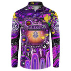 Personalised NAIDOC Week 2025 Freo Football Button Sweatshirt Aboriginal Dot Painting