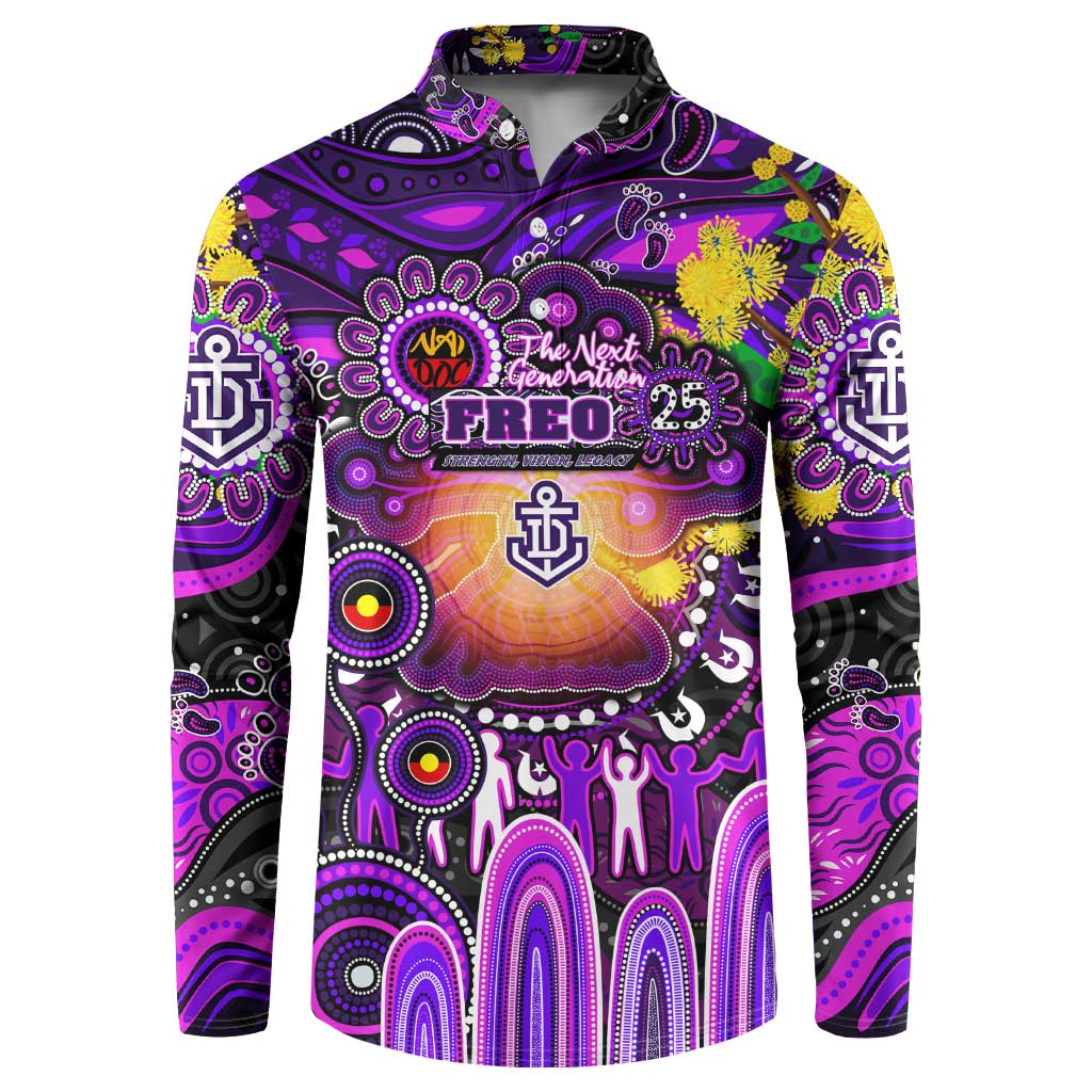 Personalised NAIDOC Week 2025 Freo Football Button Sweatshirt Aboriginal Dot Painting