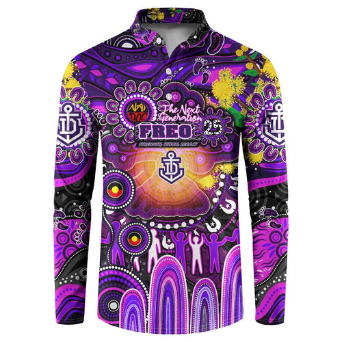 Personalised NAIDOC Week 2025 Freo Football Button Sweatshirt Aboriginal Dot Painting