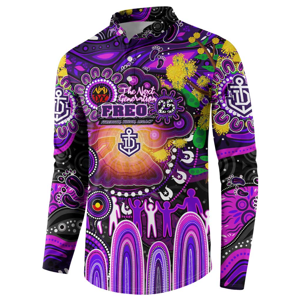 Personalised NAIDOC Week 2025 Freo Football Button Sweatshirt Aboriginal Dot Painting