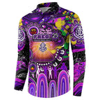 Personalised NAIDOC Week 2025 Freo Football Button Sweatshirt Aboriginal Dot Painting