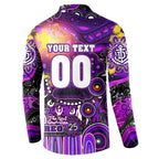 Personalised NAIDOC Week 2025 Freo Football Button Sweatshirt Aboriginal Dot Painting