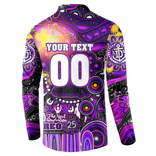 Personalised NAIDOC Week 2025 Freo Football Button Sweatshirt Aboriginal Dot Painting