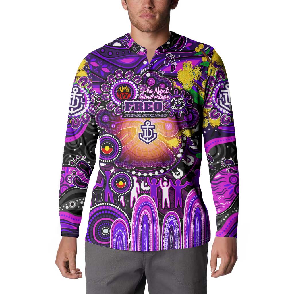 Personalised NAIDOC Week 2025 Freo Football Button Sweatshirt Aboriginal Dot Painting