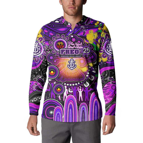 Personalised NAIDOC Week 2025 Freo Football Button Sweatshirt Aboriginal Dot Painting