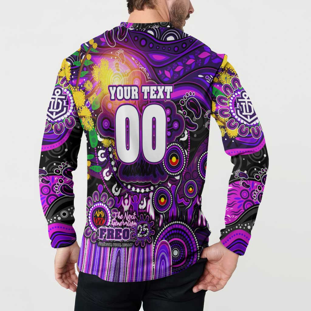 Personalised NAIDOC Week 2025 Freo Football Button Sweatshirt Aboriginal Dot Painting